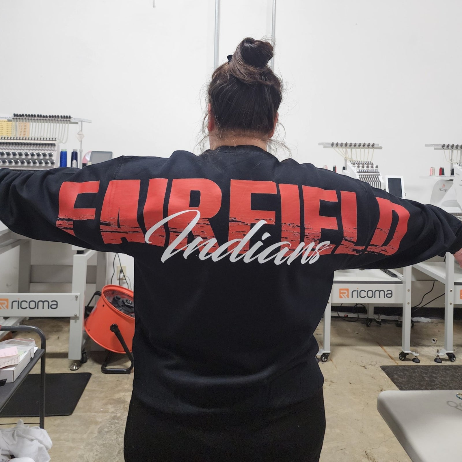 Custom School Spirit Sweatshirt | Personalized School Colors Big Back Spirit Wear
