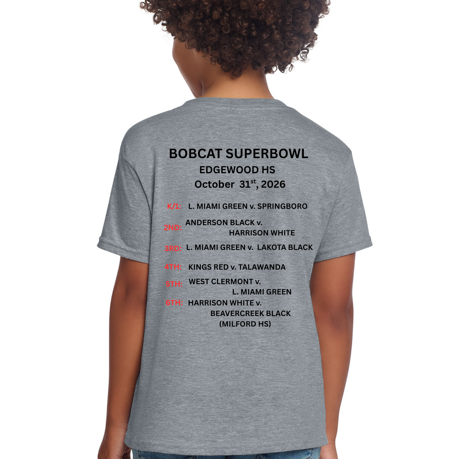 Official GCYFL Bobcat Super Bowl Youth Tshirt