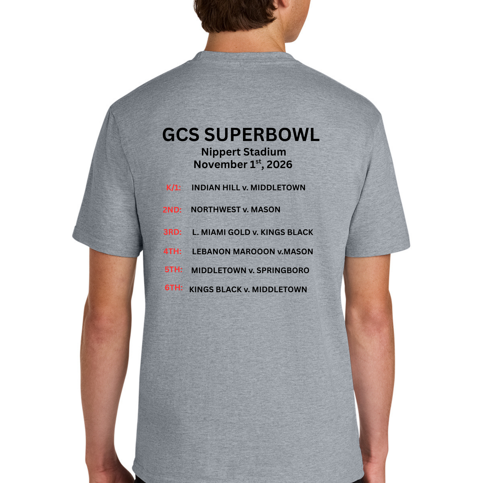 Official GCYFL GCS Super Bowl Adult Tshirt