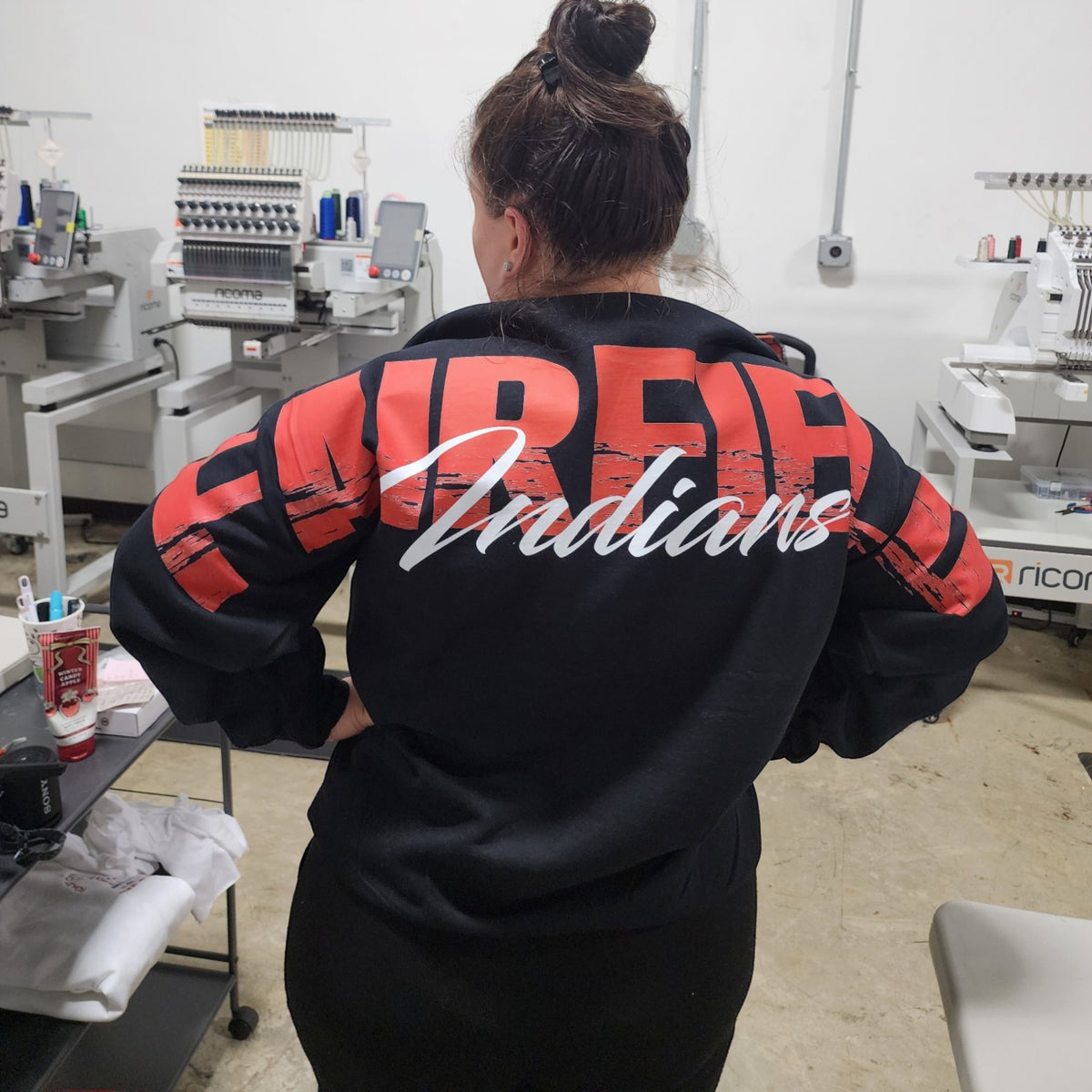 Custom School Spirit Sweatshirt | Personalized School Colors Big Back Spirit Wear