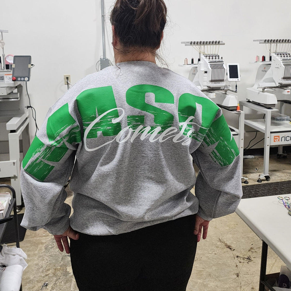Custom School Spirit Sweatshirt | Personalized School Colors Big Back Spirit Wear