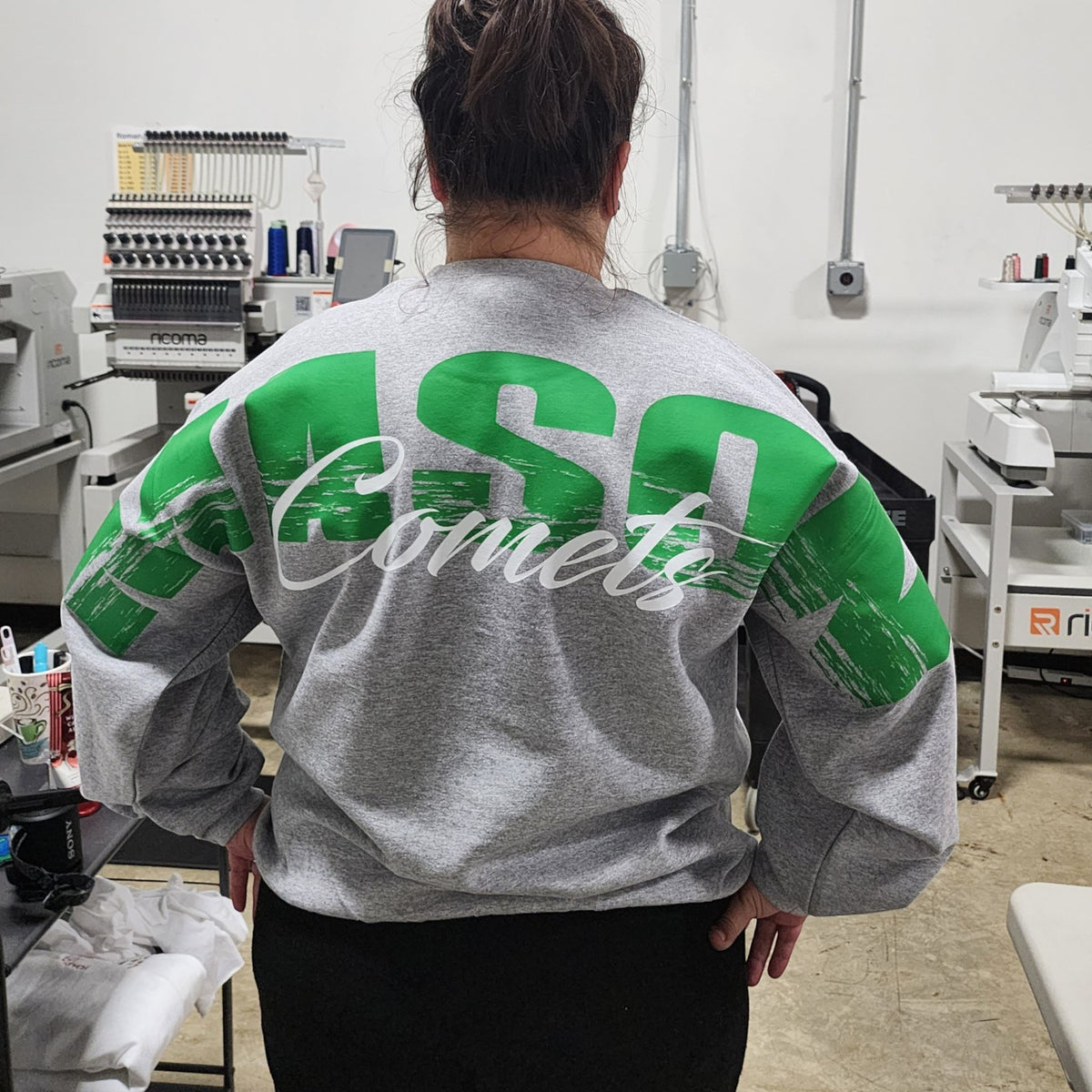 Custom School Spirit Sweatshirt | Personalized School Colors Big Back Spirit Wear