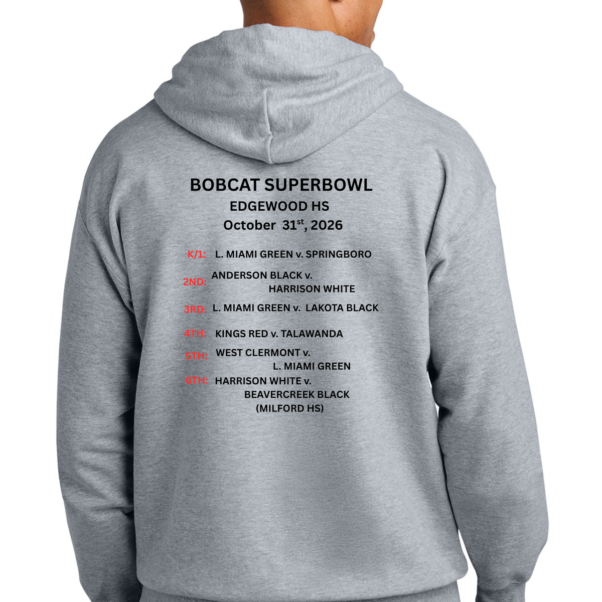 Official GCYFL Bobcat Super Bowl Adult Hoodie