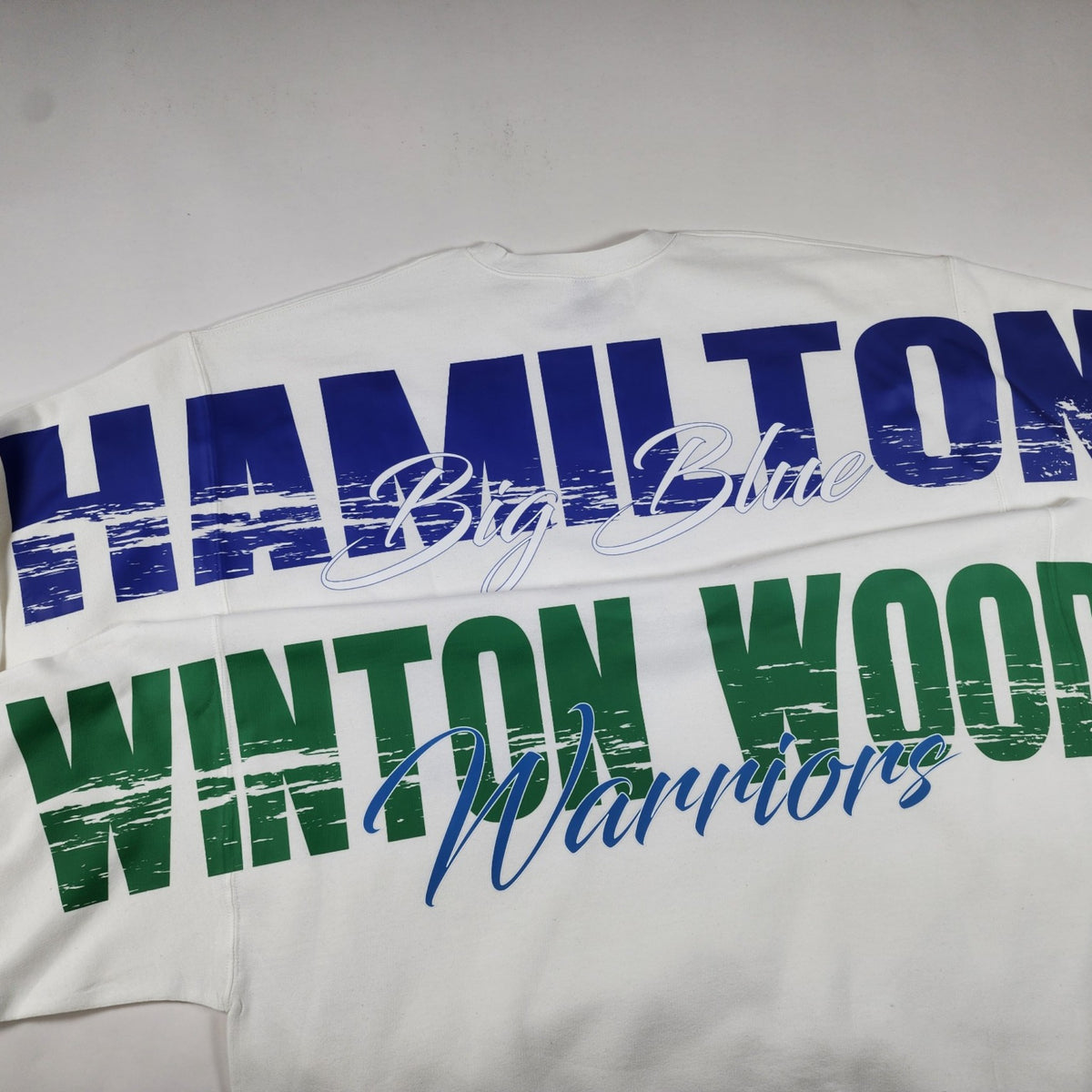 Custom School Spirit Sweatshirt | Personalized School Colors Big Back Spirit Wear