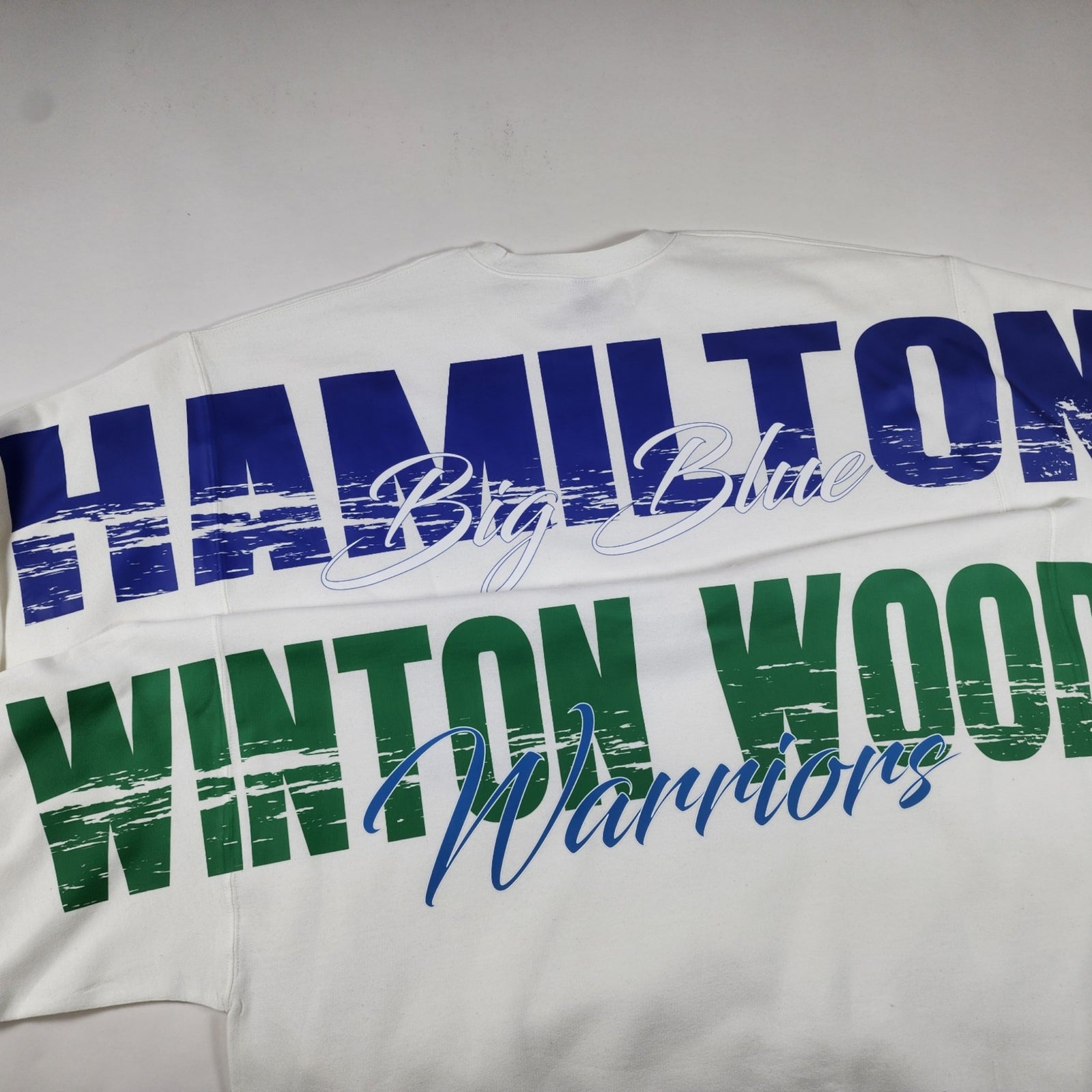 Custom School Spirit Sweatshirt | Personalized School Colors Big Back Spirit Wear