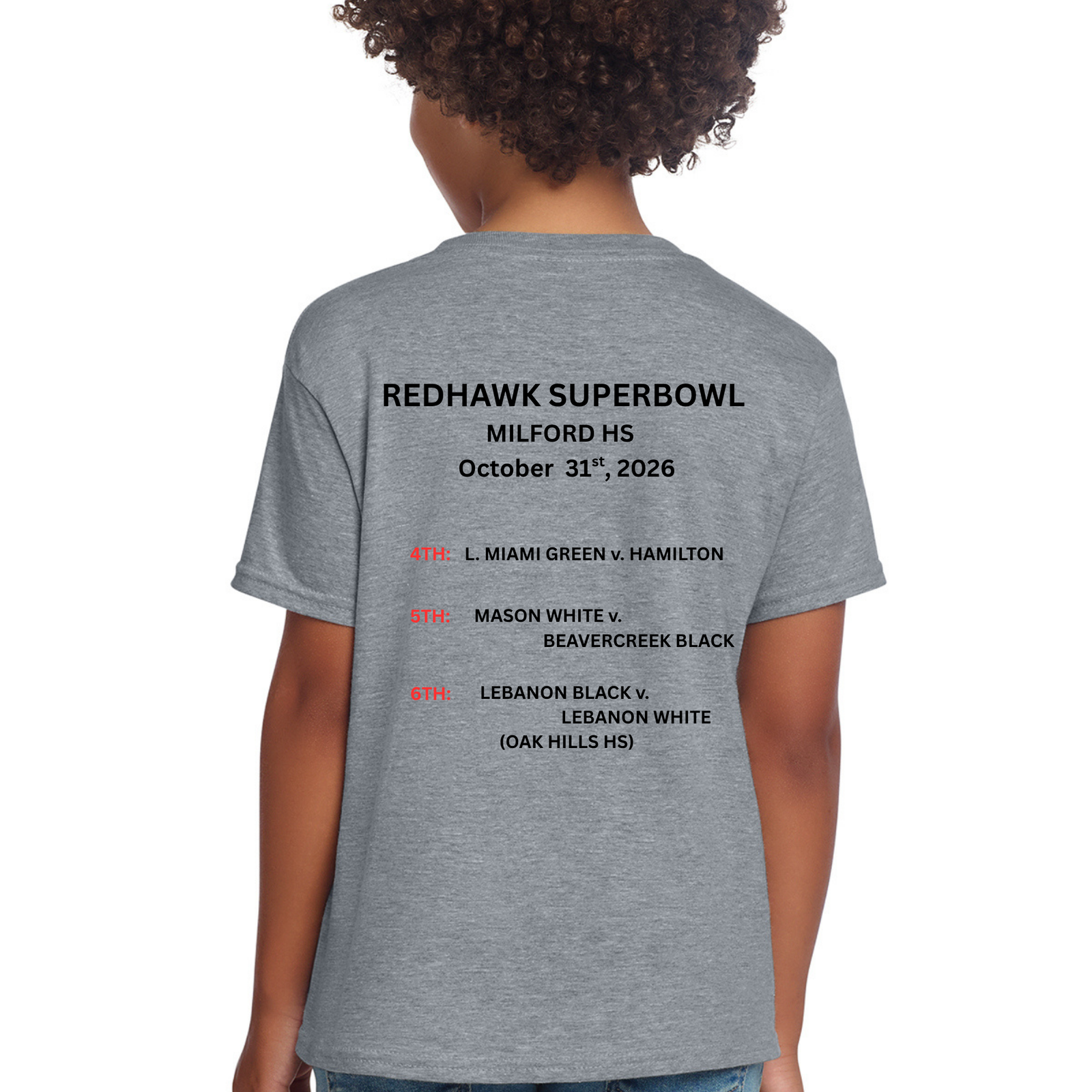 Official GCYFL Redhawk Super Bowl Youth Tshirt
